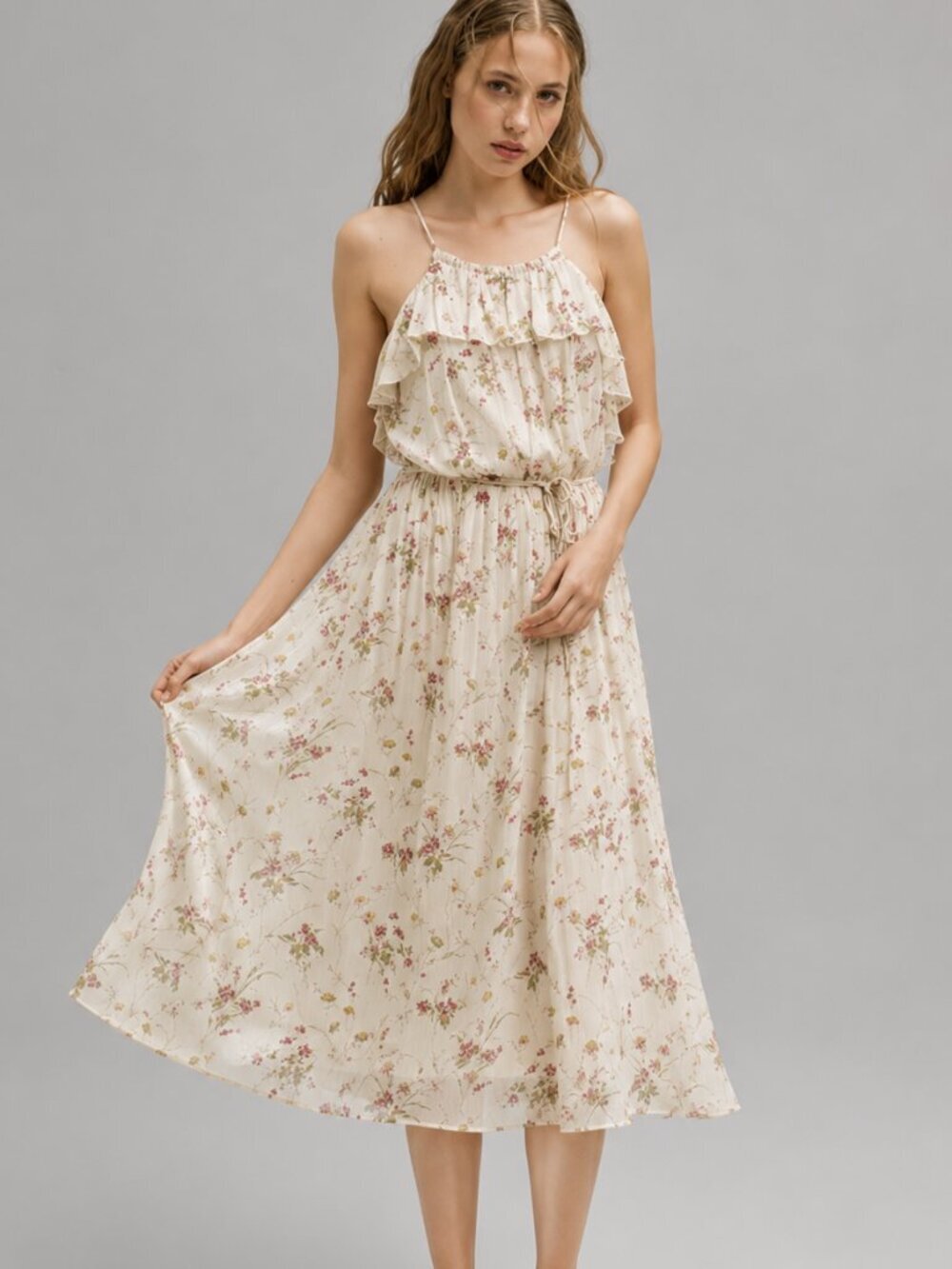 Zara Ditsy Floral Midi Dress